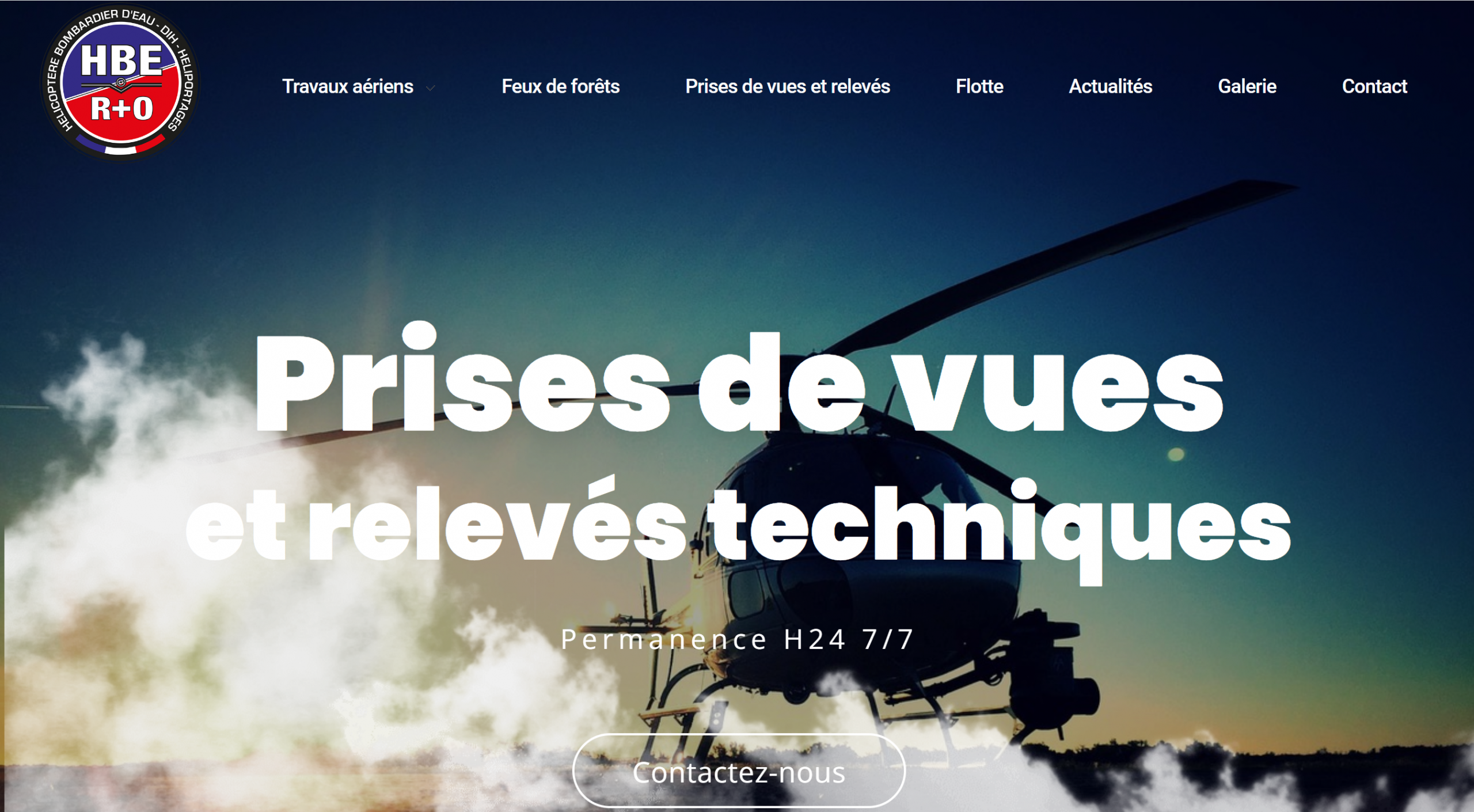 Capture du site vitrine héliportage et transport technique