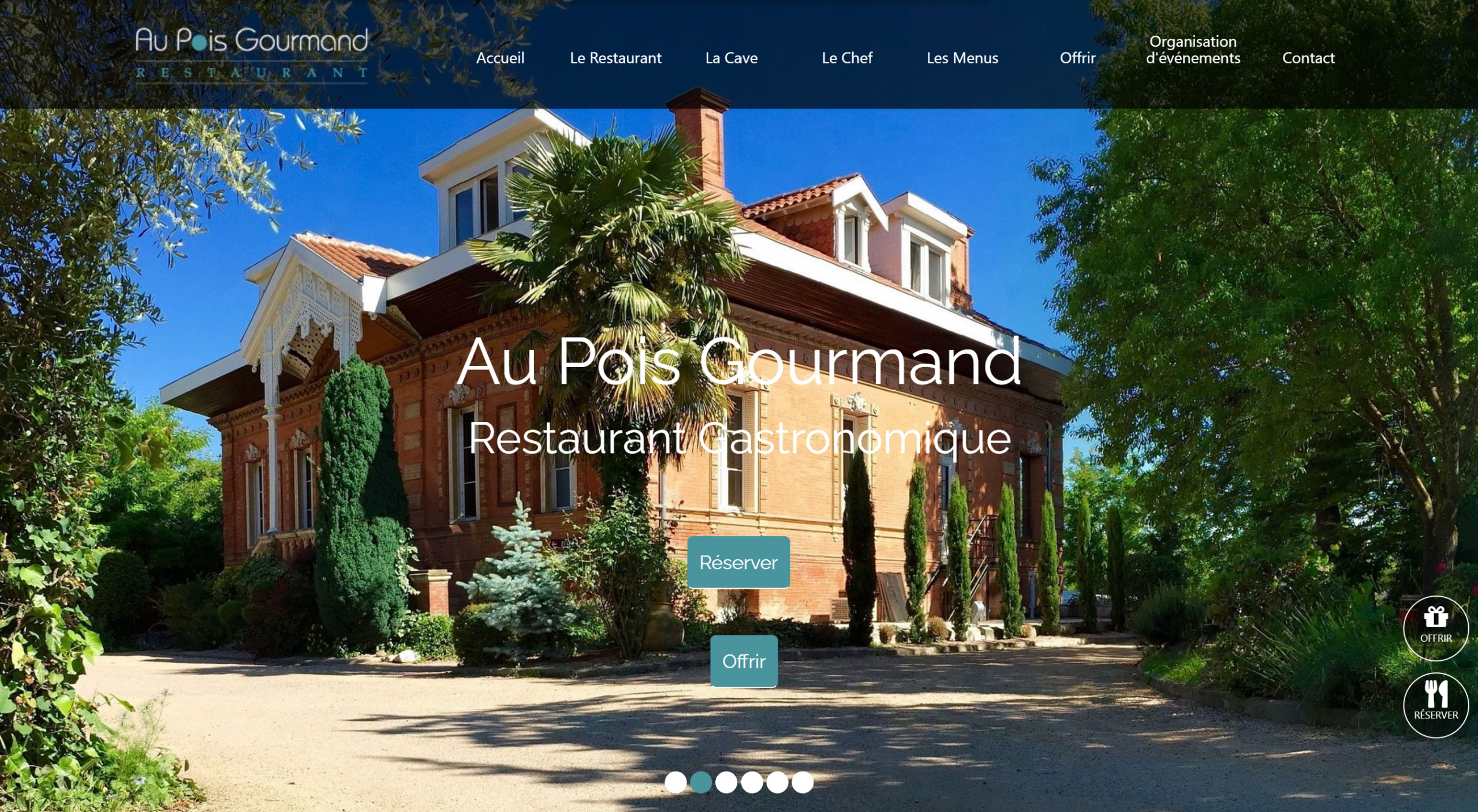 Capture du site vitrine pour restaurant gastronomique à Toulouse
