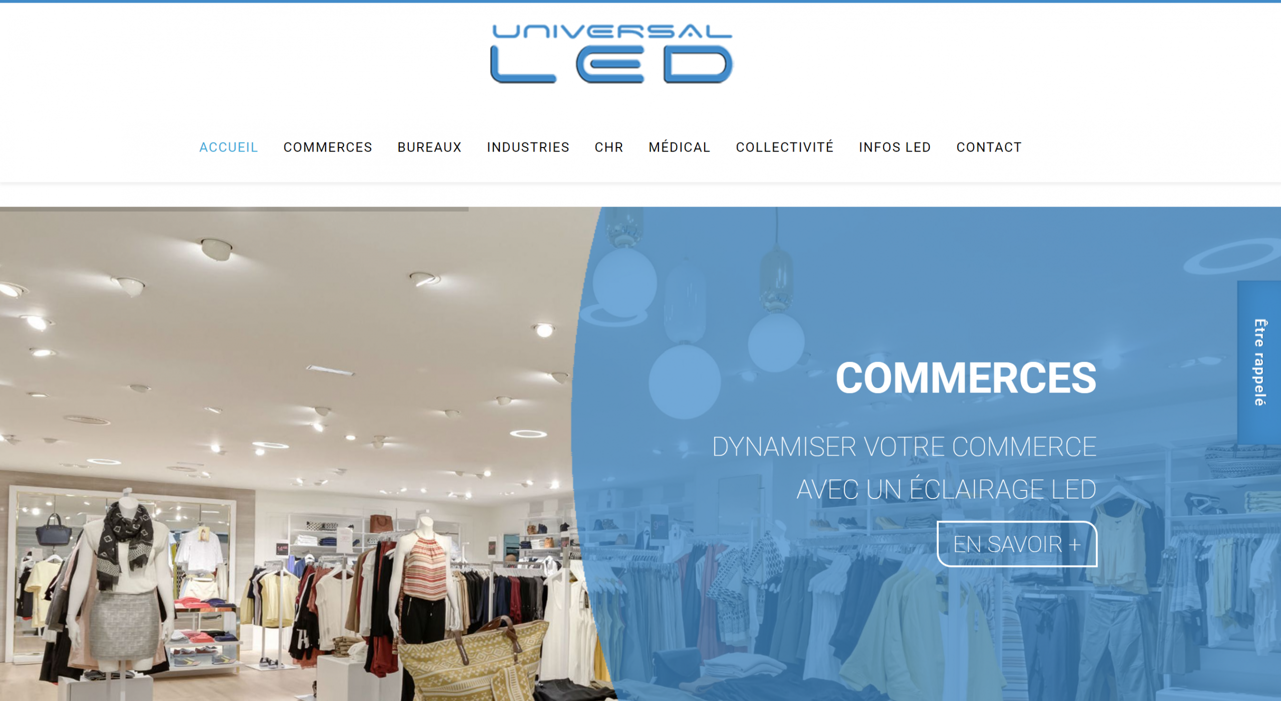 Capture du site e-commerce WooCommerce Universal LED